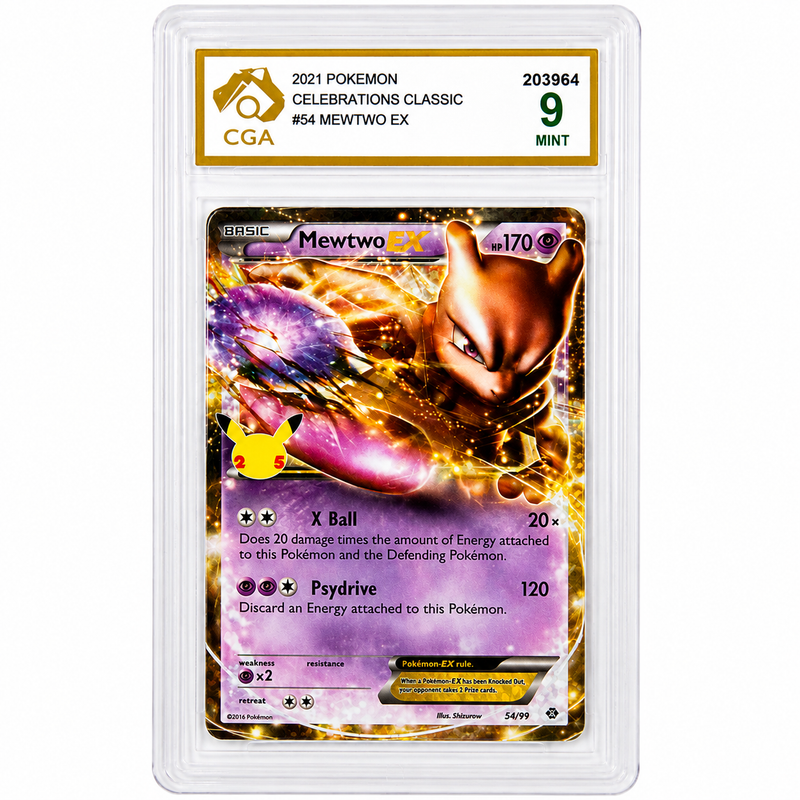 2021 Pokémon Celebrations Classic Collection Mewtwo EX #54/99 CGA 9 Mint