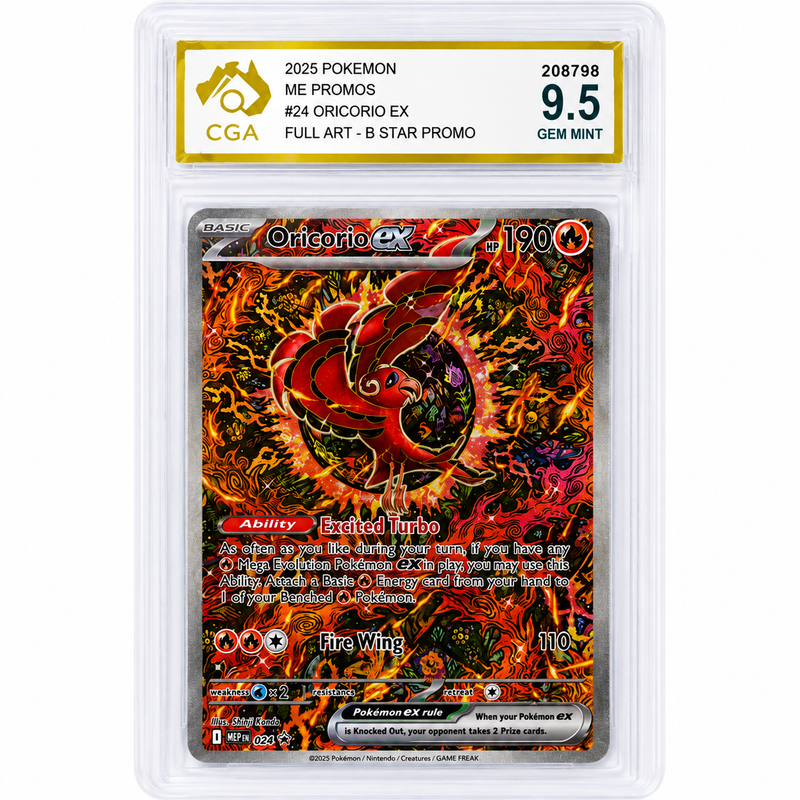 2025 Pokémon Mega Evolution Oricorio ex #024 Full Art B Star Promo CGA 9.5 Gem Mint