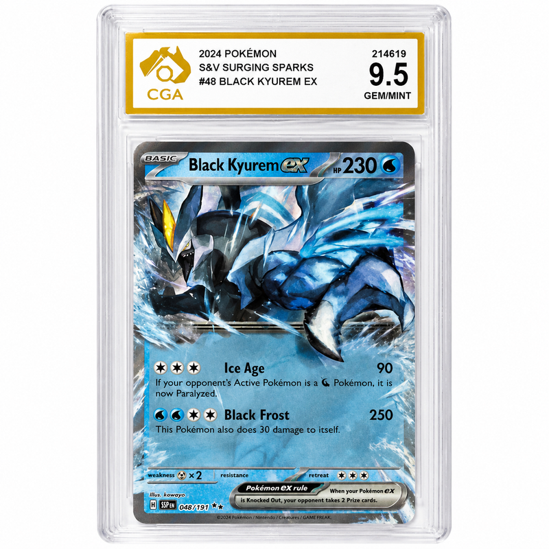 Pokémon Black Kyurem ex #048/191 – Surging Sparks – CGA 9.5 Gem Mint