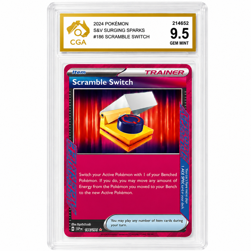 Pokémon Scramble Switch #186/191 ACE SPEC Rare – Surging Sparks – CGA 9.5 Gem Mint