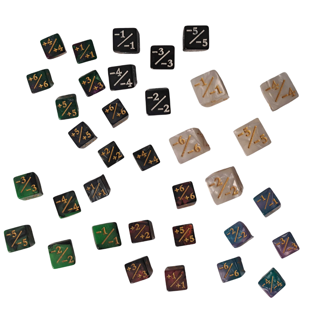 Counter Dice 5pce +1/+1 -1/-1  - MTG Magic The Gathering TCG counters