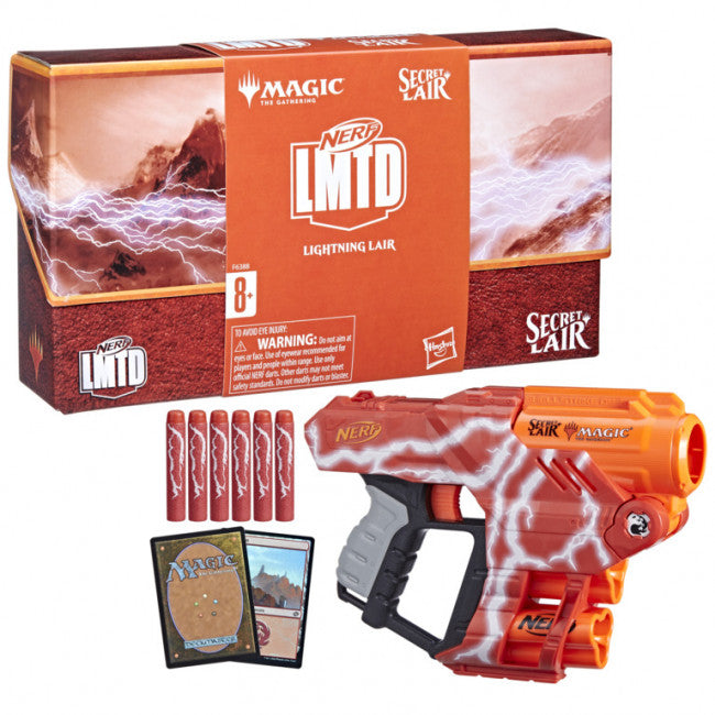 
                  
                    Nerf X Magic: The Gathering Secret Lair Blaster (+2 Exclusive MTG Lightning Bolt Cards)
                  
                