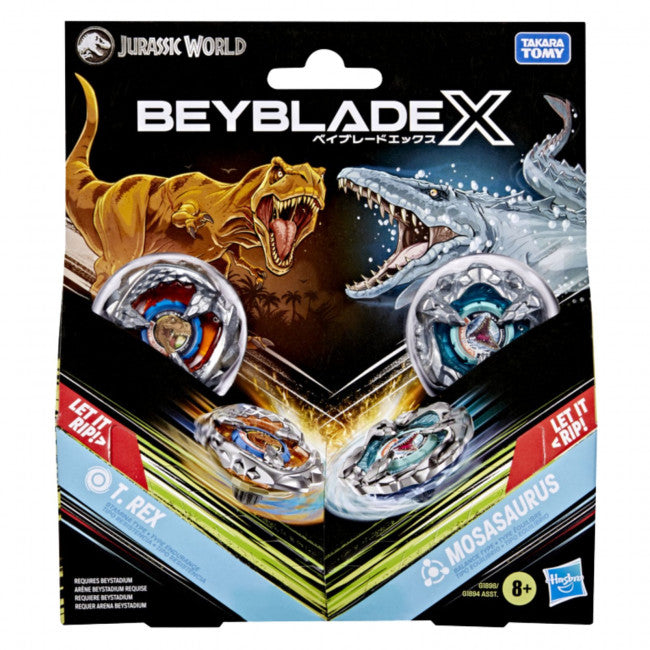 Beyblade X Jurassic World Collab T. Rex vs. Mosasaurus