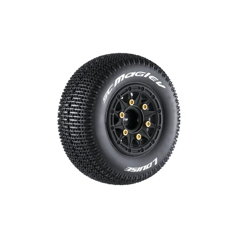 Louise SC- Maglev Short Course Tires, Soft, 12, 14 & 17mm Removable Hex on Black Rim