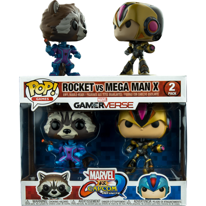 Marvel Vs. Capcom - Rocket Purple and Black vs Mega Man Black and Gold Pop! Vinyl Figure 2-Pack