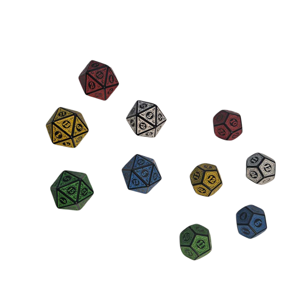 Scroll D20 & D12 Dice