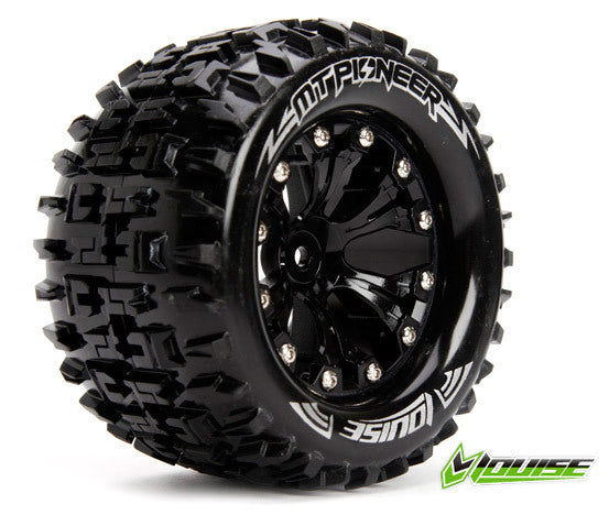 MT-Pioneer Tyre On Black Rim 0 Offset - Command Elite Hobbies